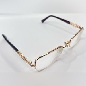 Tura 546 Purple Gold Oval Half-Rim Sunglasses Frames Only